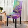 Противообрастающий чехол для обеденного стула из спандекса с мраморным узором, противообрастающий чехол на сиденье «все включено», съемный защитный чехол для высокой спинки