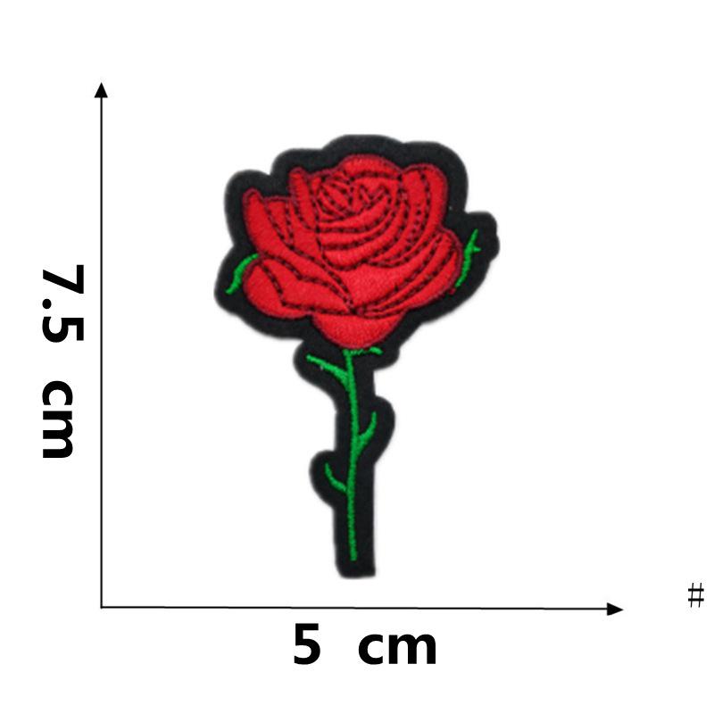 Вышитая термоаппликация из ткани «Роза и цвет сливы» для украшения одежды