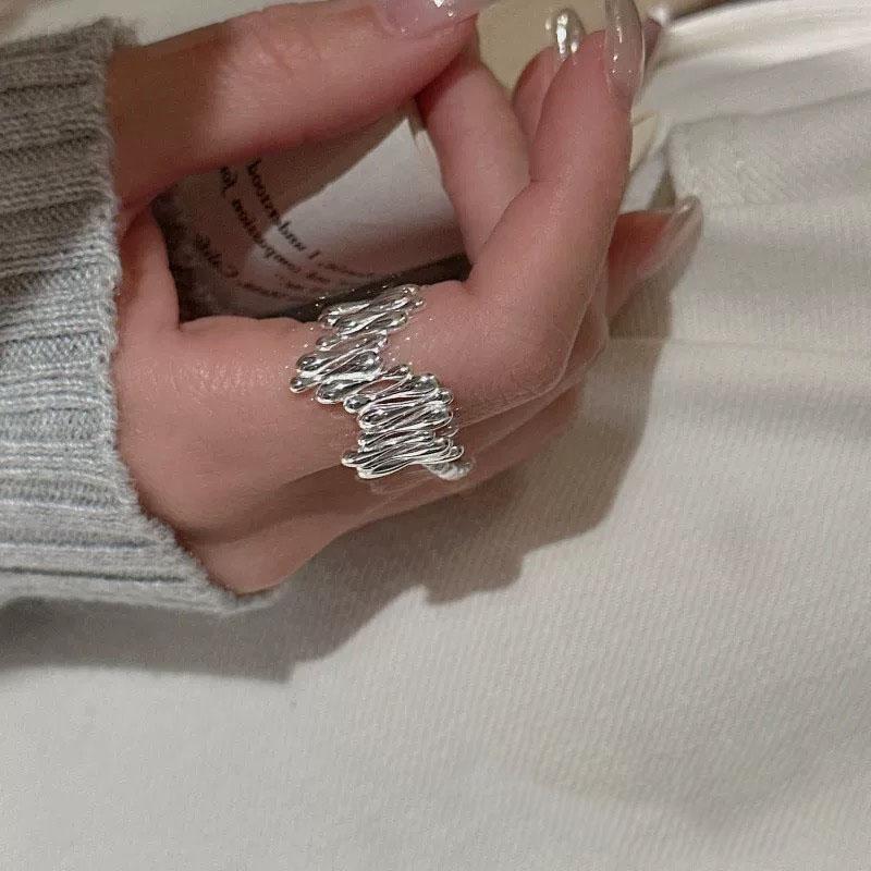 Xiaomi 925 Sterling Silver Rings For Women Geometric Fine Jewelry Finger Adjustable Simple Shinning Strip Ring For Party Birthday Gift