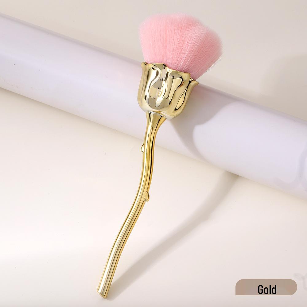 Кисть для удаления пыли с ногтей «Роза» с мягкой щетиной - Доступно несколько цветов