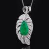 Имитация изумрудного бриллиантового ожерелья Винтажный цвет сокровище параиба лист кулон 2024 модная ключичная цепочка