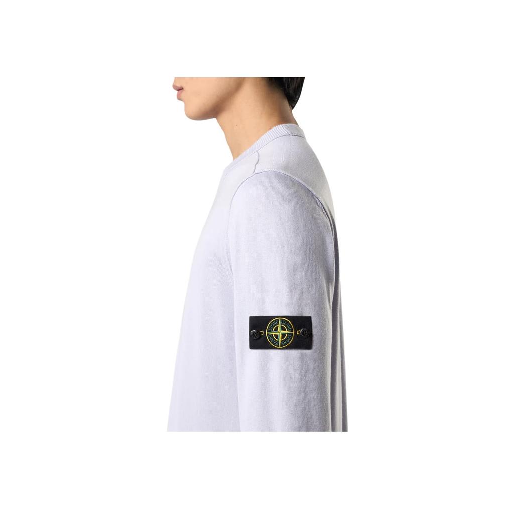 STONE ISLAND Бейдж Свитшот с круглым вырезом и длинными рукавами Мужской свитер Сиреневый K1S1551000-53S00B2-V0088