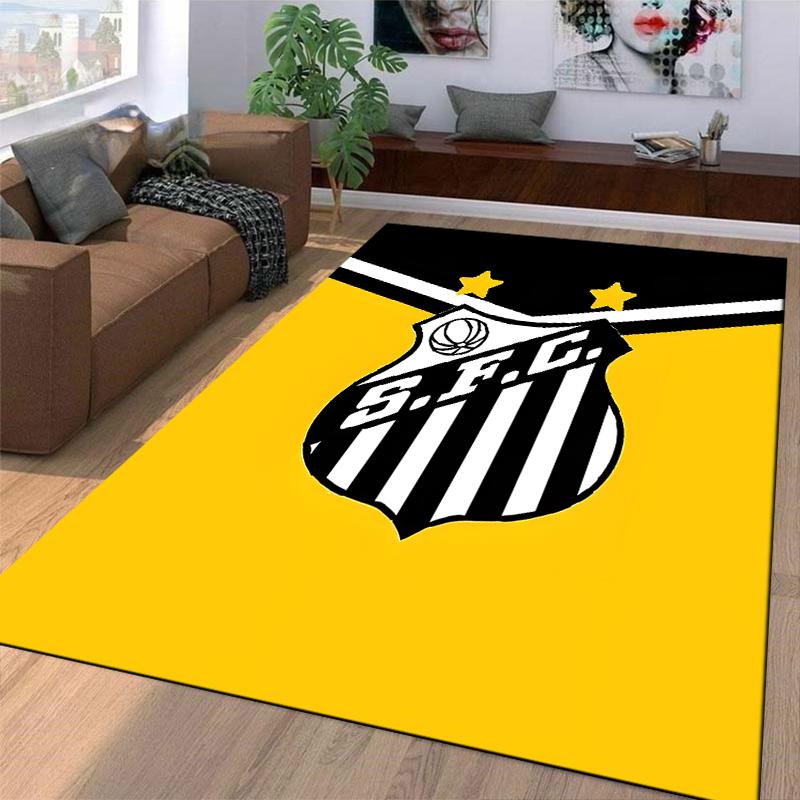 Yellow and Black Carpet with S.F.C. Logo Design and Star Accents Suitable for use as an anti-slip for living room bedroom sofas