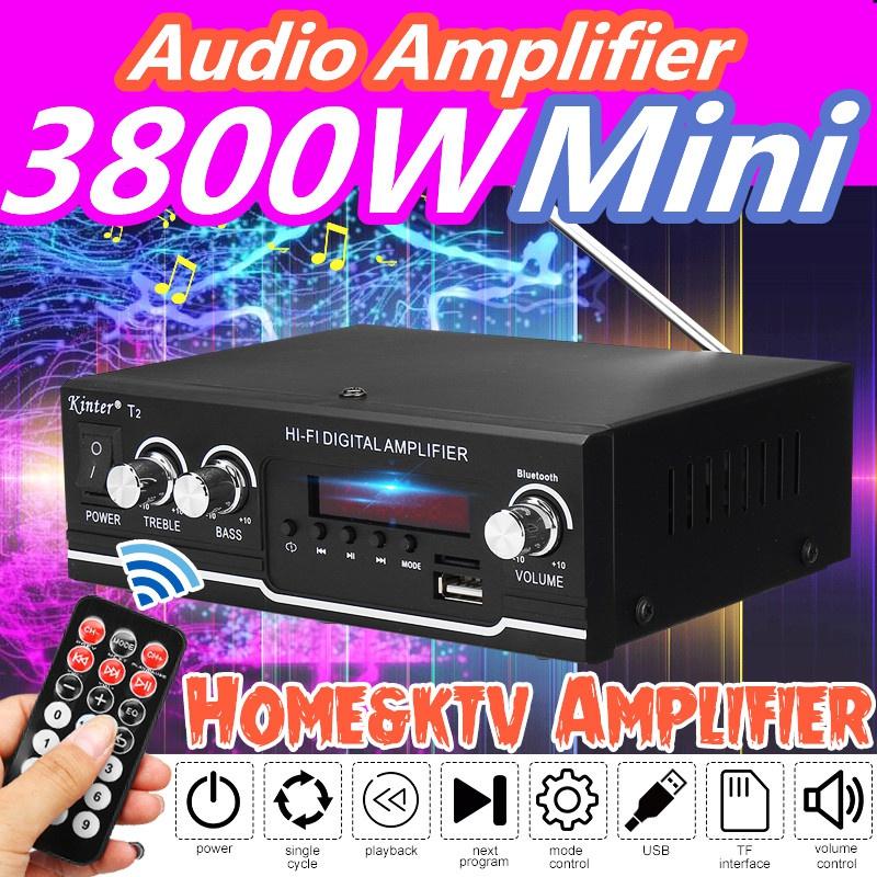 3800 Вт Bluetooth аудио мощность Hi-Fi усилитель музыкальный приемник FM-радио усилитель Поддержка звука 110 В/220 В для автомобиля/500 Вт 2-канальный аудиоусилитель