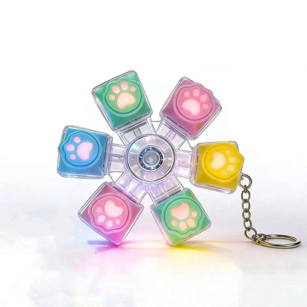 Relief Stress Keyboard Keychain 6 Keys Button Keyboard Clicker Toy Fidget Keychain For Gifts
