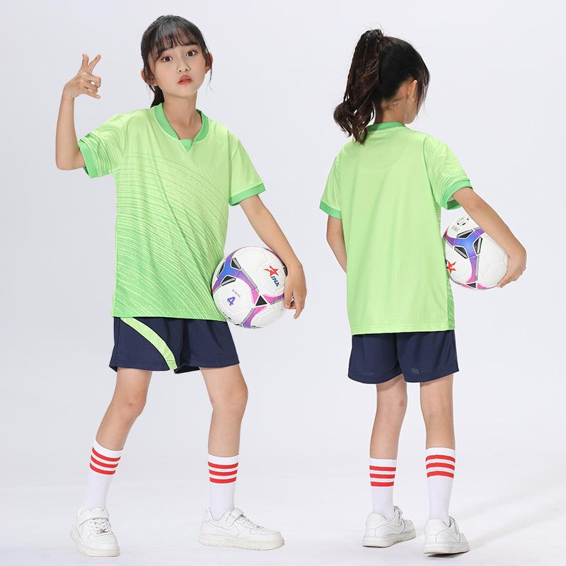 Children's football jersey sets, boys' and girls' quick-dry short-sleeve training elementary school soccer match team uniforms