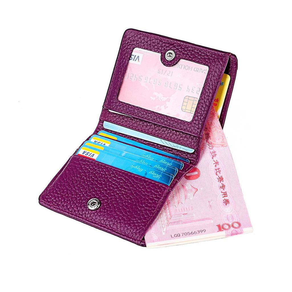 Japanese-Style RFID Genuine Leather Mini Wallet - Simple & Fashionable Coin Purse