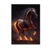 Абстрактная лошадь, бегущая и огонь, картина маслом, современные изображения животных, постеры и принты, настенное искусство для дома, гостиной