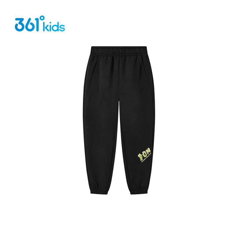 361° Children's Clothing, Boys' Long Pants, Autumn 2025, Kids' Skin-Friendly Elastic Versatile Sports Knit Pants, Black, Size 130
