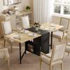 Folding Table Dining Table Side Table Oak Metal Frame Kitchen Living Room Dark Wood Color+Black