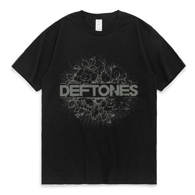 Футболка в стиле панк-метал-рок-группа Deftones с цветочным рисунком, мужская уличная винтажная повседневная хлопковая футболка, готическая футболка в стиле Харадзюку, мужская