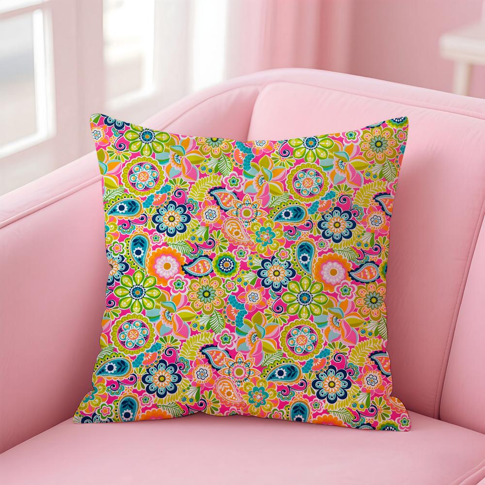 Artistic Background Patterns Cushion Cover Comfortable Reversible Pillow Cover Ideal for Car Sofa Bedroom  Beyond