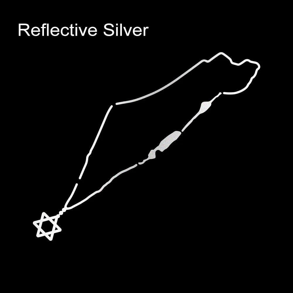 Car Stickers Creative Israel Map Reflective Decal Auto Body Window Front Windshield Decals Universal DIY Decoration Accessories