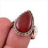 Натуральный камень Красная яшма 925 Проба Стерлинговое серебро Двухцветное кольцо Размер 8 C2b68