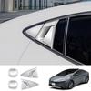 For Toyota Prius 60 Series 2023 2024 ABS Black Carbonfiber Rear Door Handle Bowl Frame Rear Triangle Trim External Accessories