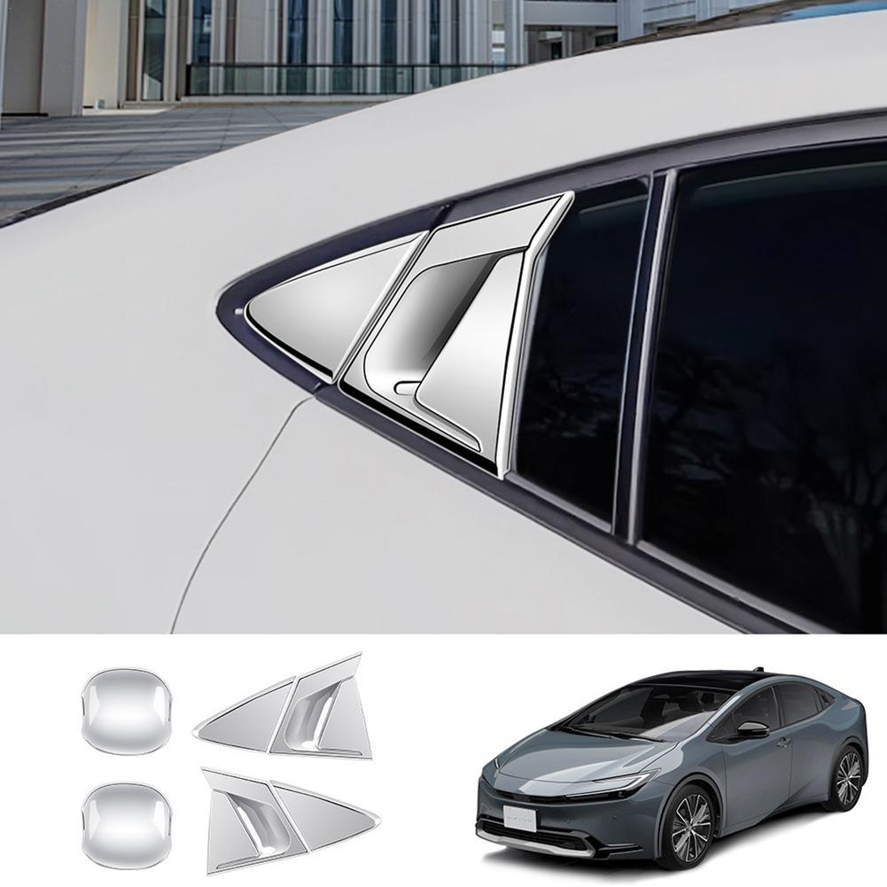 Для Toyota Prius 60 Series 2023 2024 ABS черный карбоновый каркас ручки задней двери задний треугольник отделка внешние аксессуары