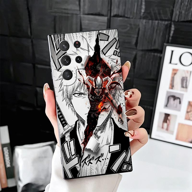Bleach Kurosaki Ichigo Soft Phone Case for Samsung Galaxy S26 S25 Edge S24 Ultra S23 Plus S22 S21 FE S20 Black Cover Back Shell