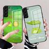 Милый Чехол-Лягушка для Телефона Samsung S25 Edge Ultra S23 S22 S21 S20 Ultra Plus S24 Fe A54 A53 A25 Стеклянная Крышка