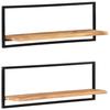 VidaXL Wall Shelves 2 Pcs 100x24x35 Cm Acacia Wood and Steel 338457