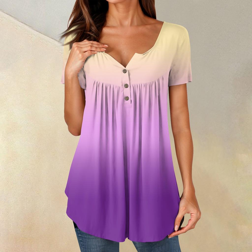 Женские туники, топы, нарядные, повседневные, летние, рубашки с коротким рукавом, свободный крой, плиссированный топ в стиле бохо