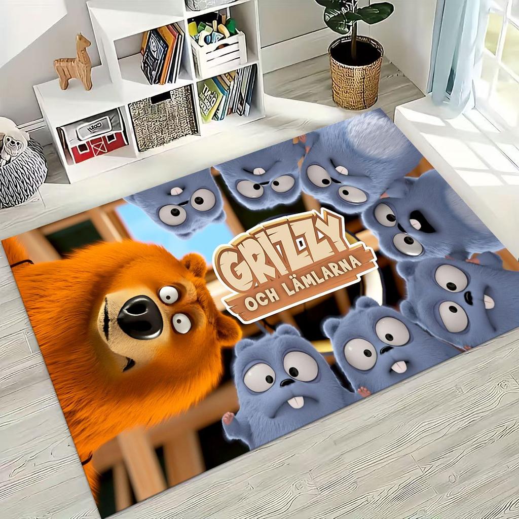Забавный ковер-ковер из мультфильма «Гризли и лемминги» для спальни, гостиной, дивана, придверный коврик, декор, большой детский игровой нескользящий коврик для пола