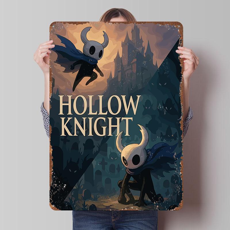 Постер с изображением обложки игры Hollow Knight, Индивидуальная настенная живопись, Ретро винтажные металлические жестяные знаки для украшения комнаты геймера, Мужская берлога