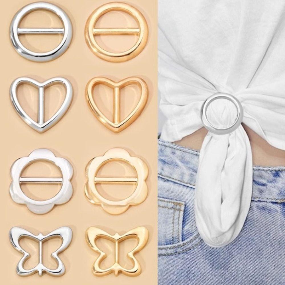 Butterfly Waist Adjustment Fixed Snap Round Heart Clothing Corner Knotted Buckles Elegant   Girls