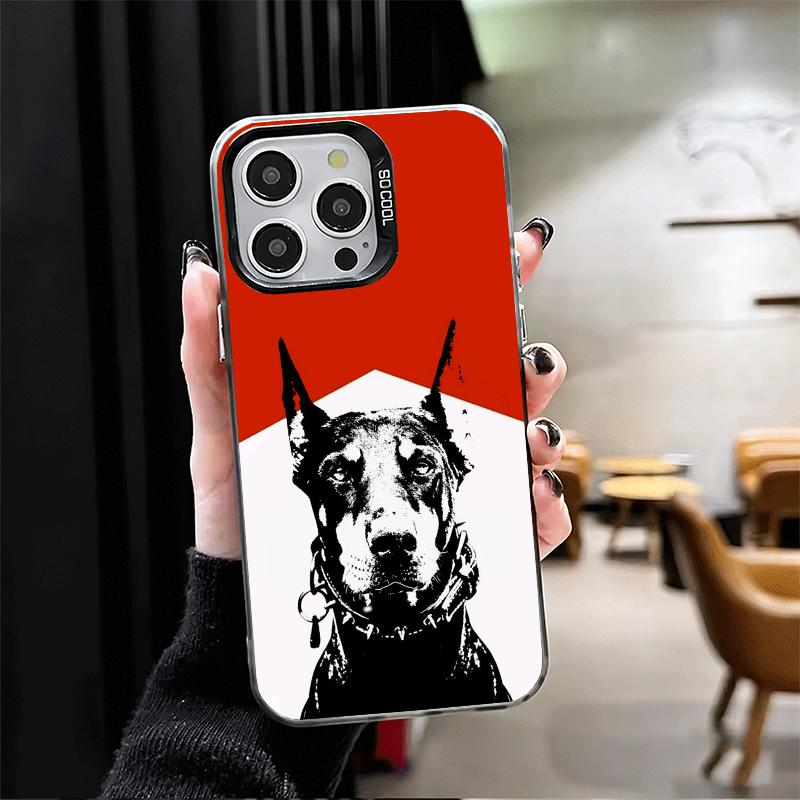 Крутой Мягкий Чехол для Телефона с Изображением Добермана для iPhone 15 16 17 Pro Max 17Air 16E 14 Plus 13 12 Mini Ударопрочный Защитный Задний Корпус