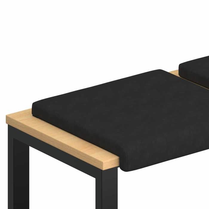 Maison Exclusive - Coussin de banc 2 pc Microfibre Noir Profondeur 35 cm