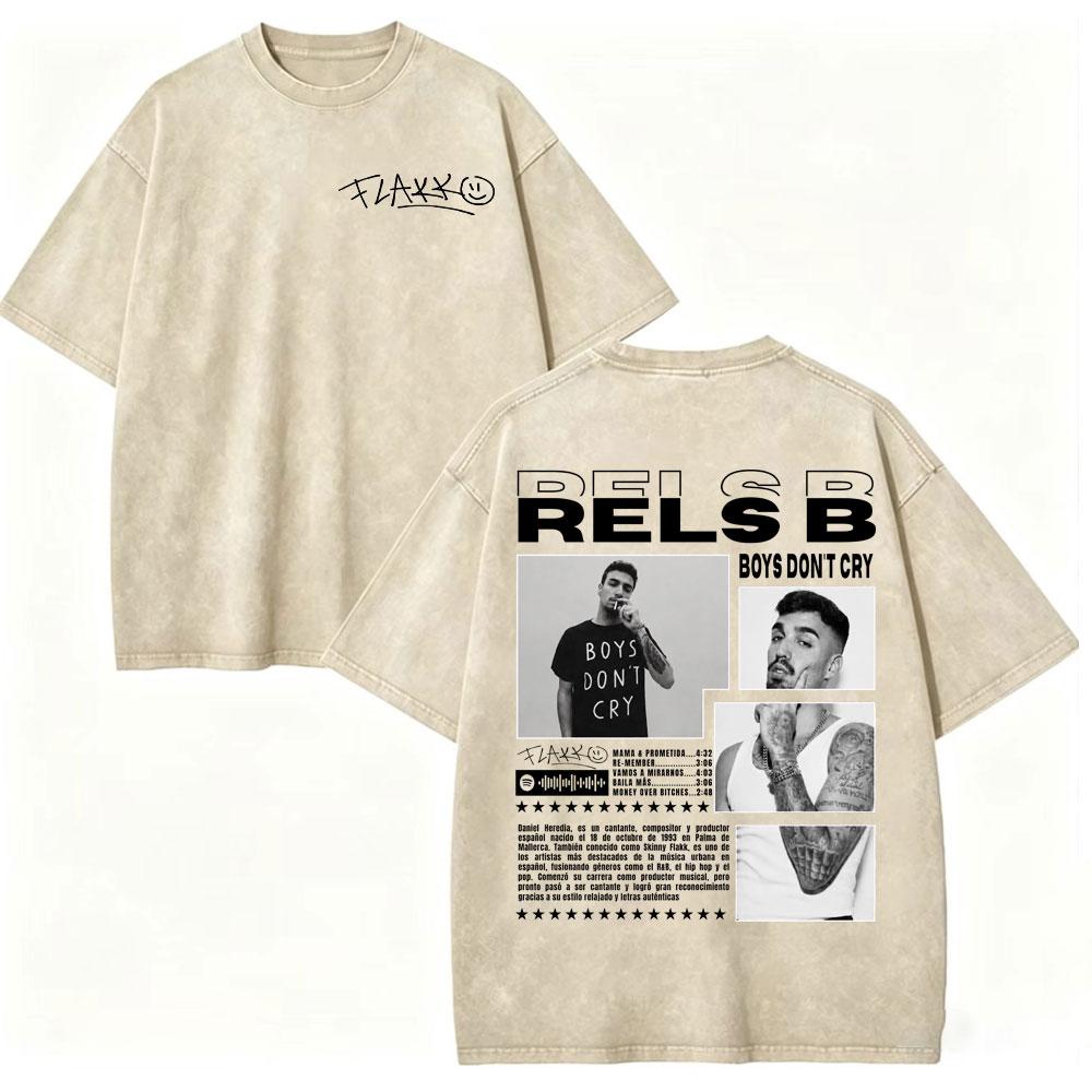 Vintage Washed Rapper Rels B Graphic T Shirts High Street Fashion Trend Short Sleeve Tshirt Unisex Casual Loose Cottontshirts