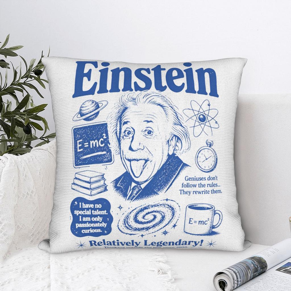Albert Einsteins Genius History Pillowcase Soft Polyester Cushion Cover Gift Physicist Pillow Case Cover Home Square