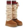 13 DEMARZO x UGG Высокие женские зимние сапоги Коричневые FR24D1583