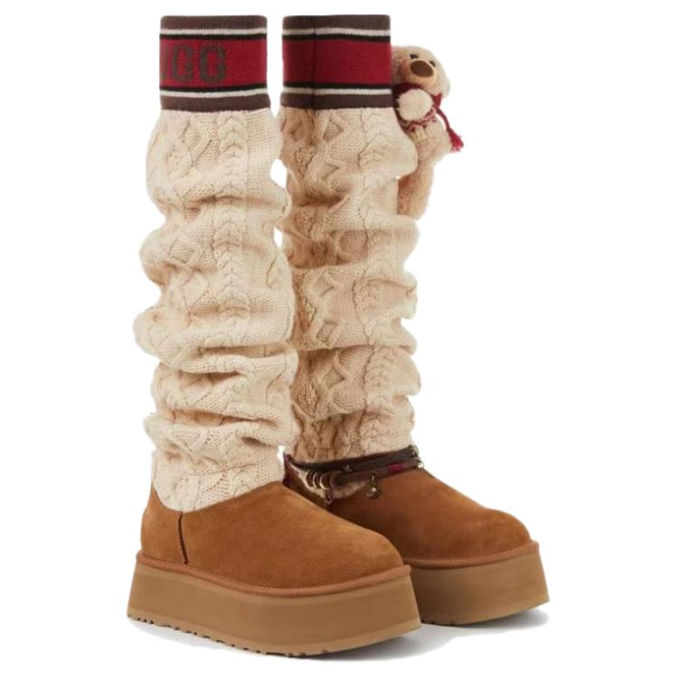 13 DEMARZO x UGG Высокие женские зимние сапоги Коричневые FR24D1583