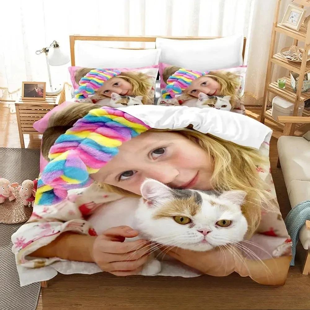 3D Print Like Nastya Bedding Set Boys Girls Twin Queen King Size Duvet Cover Pillowcase Bed Boys Adult Home Textileextile