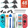 Joycon 48 In 1 Repair Set for OLCLSS Model Instruction Manual Joycon Control 3D Sensor Analog Joystick 4 14 Thumb Caps Included Joycon Repair Kit