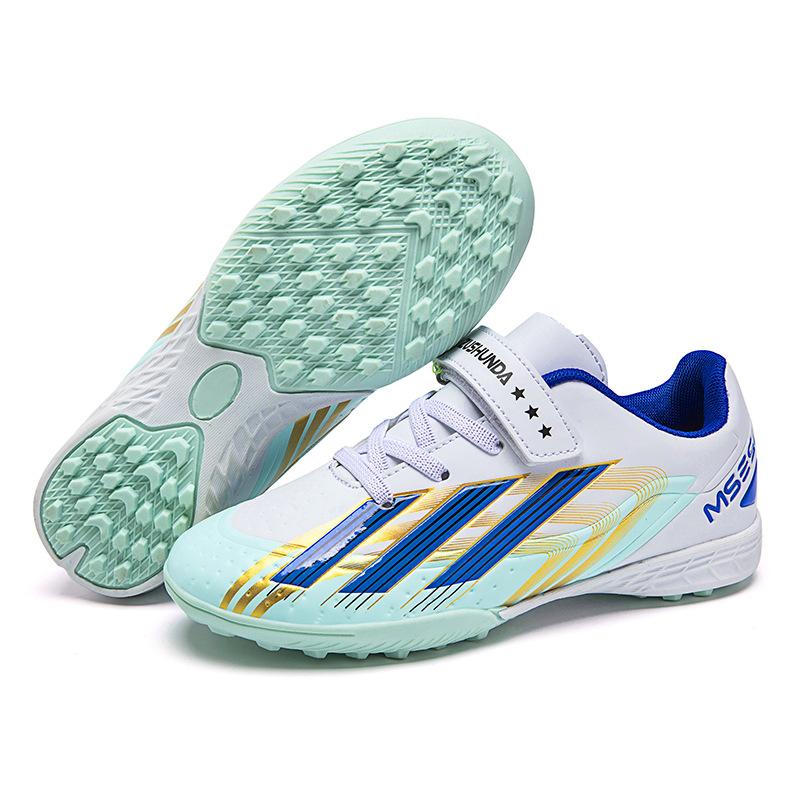 Children's football shoes tf broken nails artificial turf boys and girls leather foot training shoes