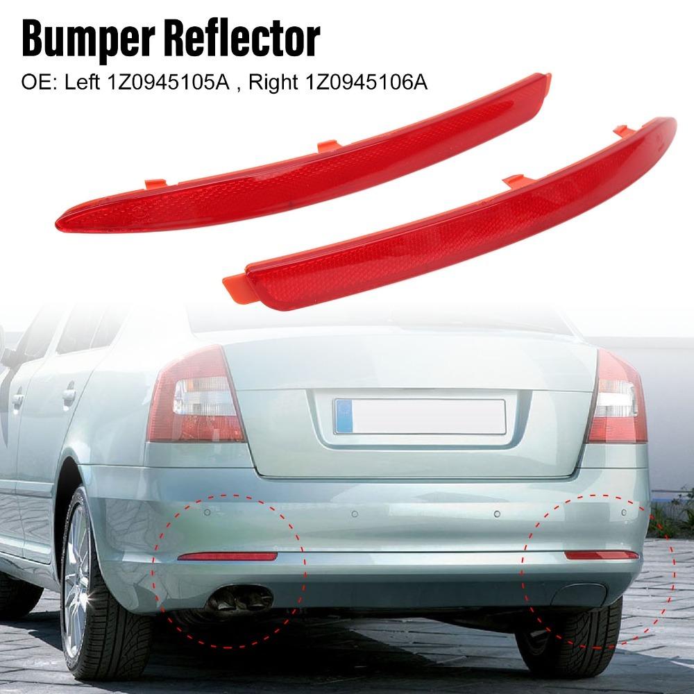 2PCS ABS Bumper Reflector Red Bumper Reflector Set For OCTAVIA 1z Facelift 2009-2012
