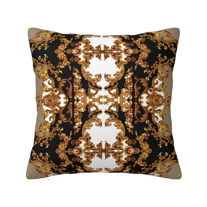 Rococo Kaleidoscopic Floral Cushion Cover 45x45cm European Baroque Art Velvet Nordic Throw Pillow Living Room Decoration