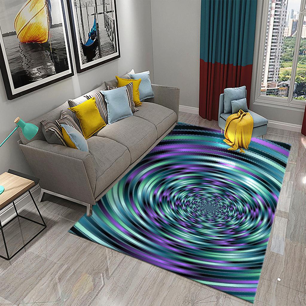 3D оптическая иллюзия психоделический ковер красочная геометрия ковер Vertigo гостиная спальня ванная комната вход нескользящий напольный коврик