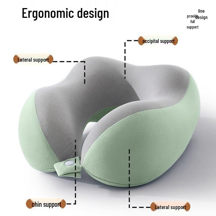 Подушка дорожная U-образной формы с эффектом памяти для самолета и поддержки шеи