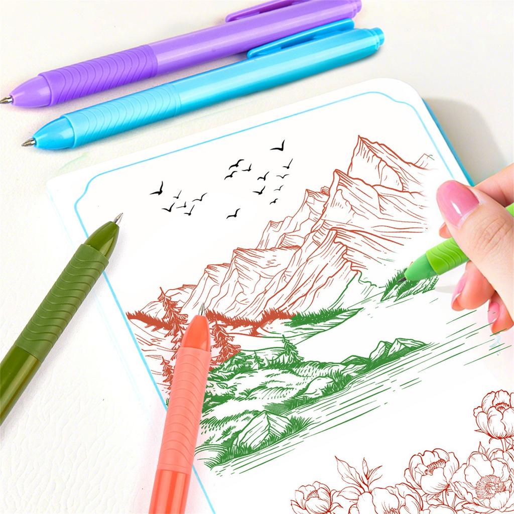 40 Colored Push-Down Neutral Pen With High Beauty Value For Student Sketching And Drawing, Fast-Drying And Ink-Lasting,20ml