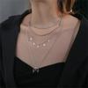 Multi-Layer Star and Crescent Moon Pendant Necklace for Women Vintage Simple Alloy Chain No Mosai Daily and Party Wear Universal Fit