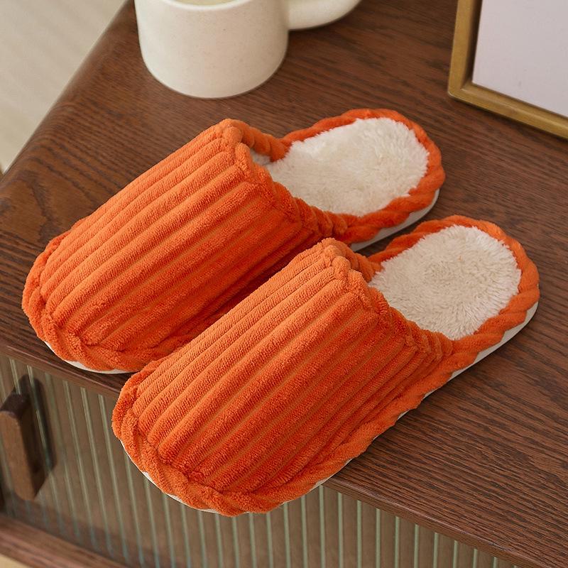 Мягкие хлопковые тапочки на толстой подошве для мужчин и женщин, идеально подходят для ношения в помещении осенью и зимой.