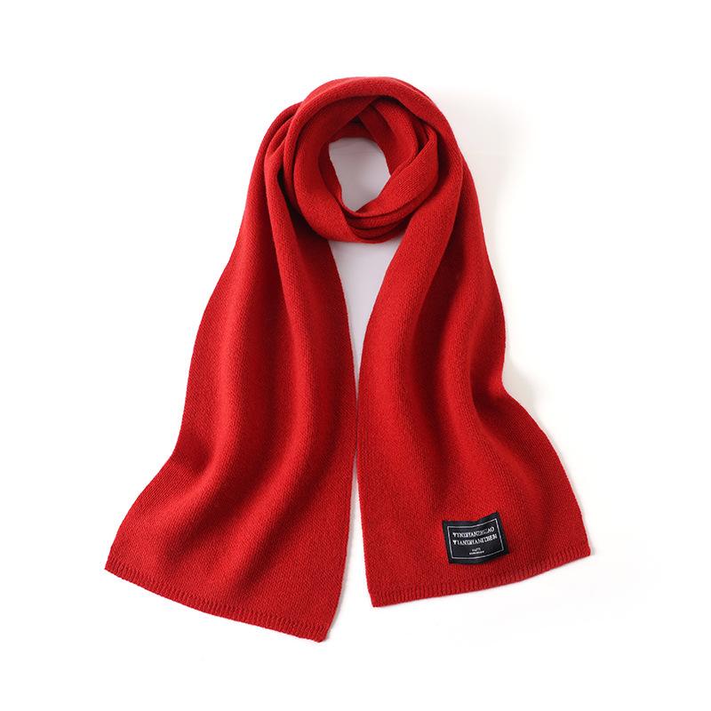 2025 New Small Wide Wool Scarf Solid Color Simple Versatile Shawl Fashion Autumn and Winter Warm Scarf