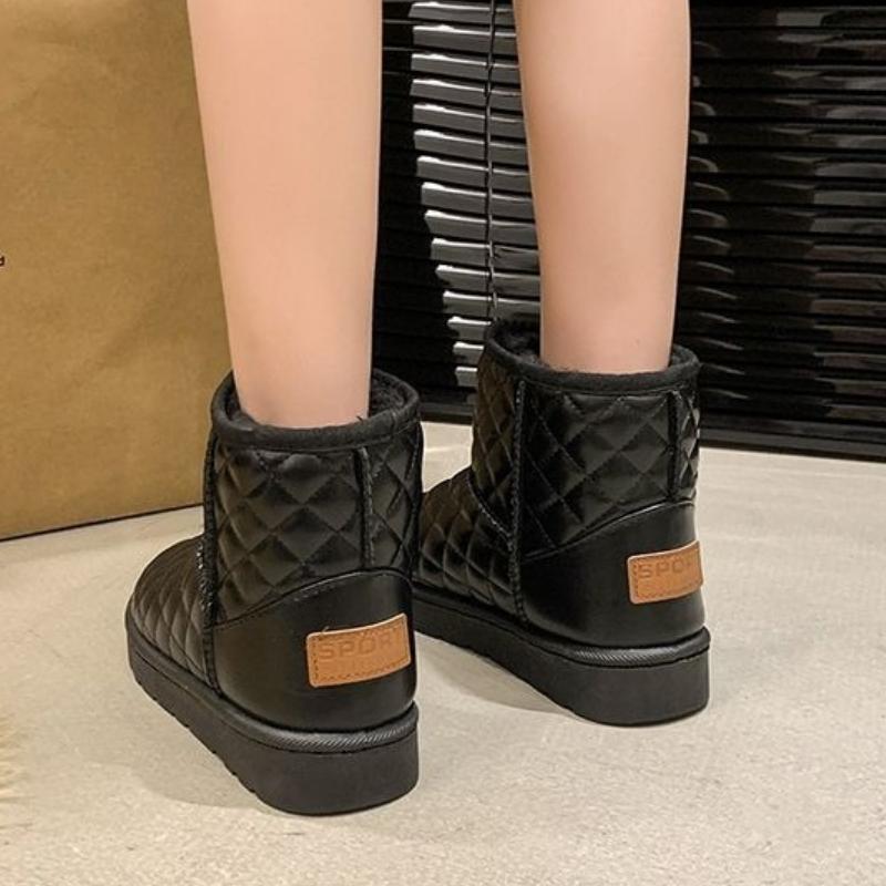 Модные зимние водонепроницаемые сноубутсы для женщин, утепленные флисом, массивные женские ботинки, горячие, удобные и элегантные ботильоны Y2k из овчины по акции