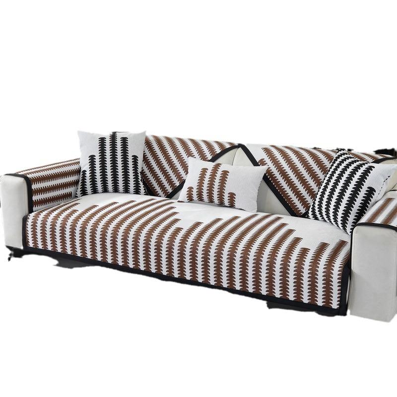 Nordic High-End Chenille Sofa Cushion, Four-Season Universal Seat Cushion, Non-Slip Leather Sofa Cover New Cover