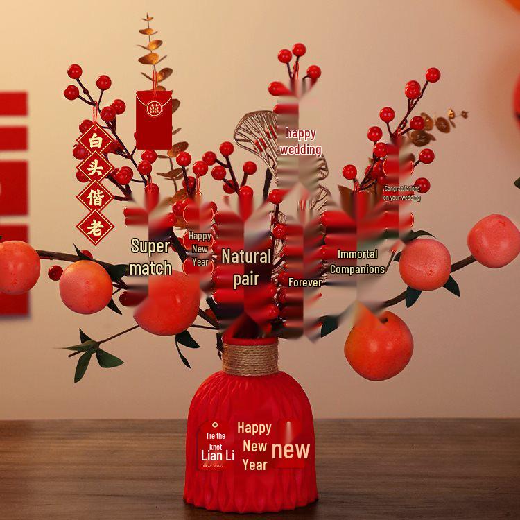 Bridal Wedding Gift Potted Plant Ornament for Living Room or Engagement Banquet Decor
