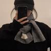 Winter Scarf Thickened Knitted Color Matching Printed Elastic Stay Warm Anti-shrink Lady School Outdoor Scarf Clothes Accessories