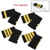 1 Pair of One/Two/Three/Four Bars Airplane Captain's Badge Universal Epaulets with Gold Stripes