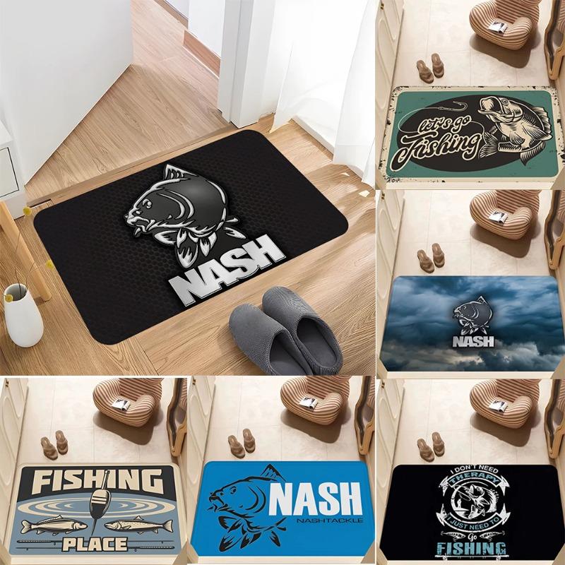Логотип Nash Fishing Коврик для пола Коврик для ванной Комната для детей Спальня Декорация Балкон Противоскользящий Дверной коврик Гостиная Прикроватные коврики